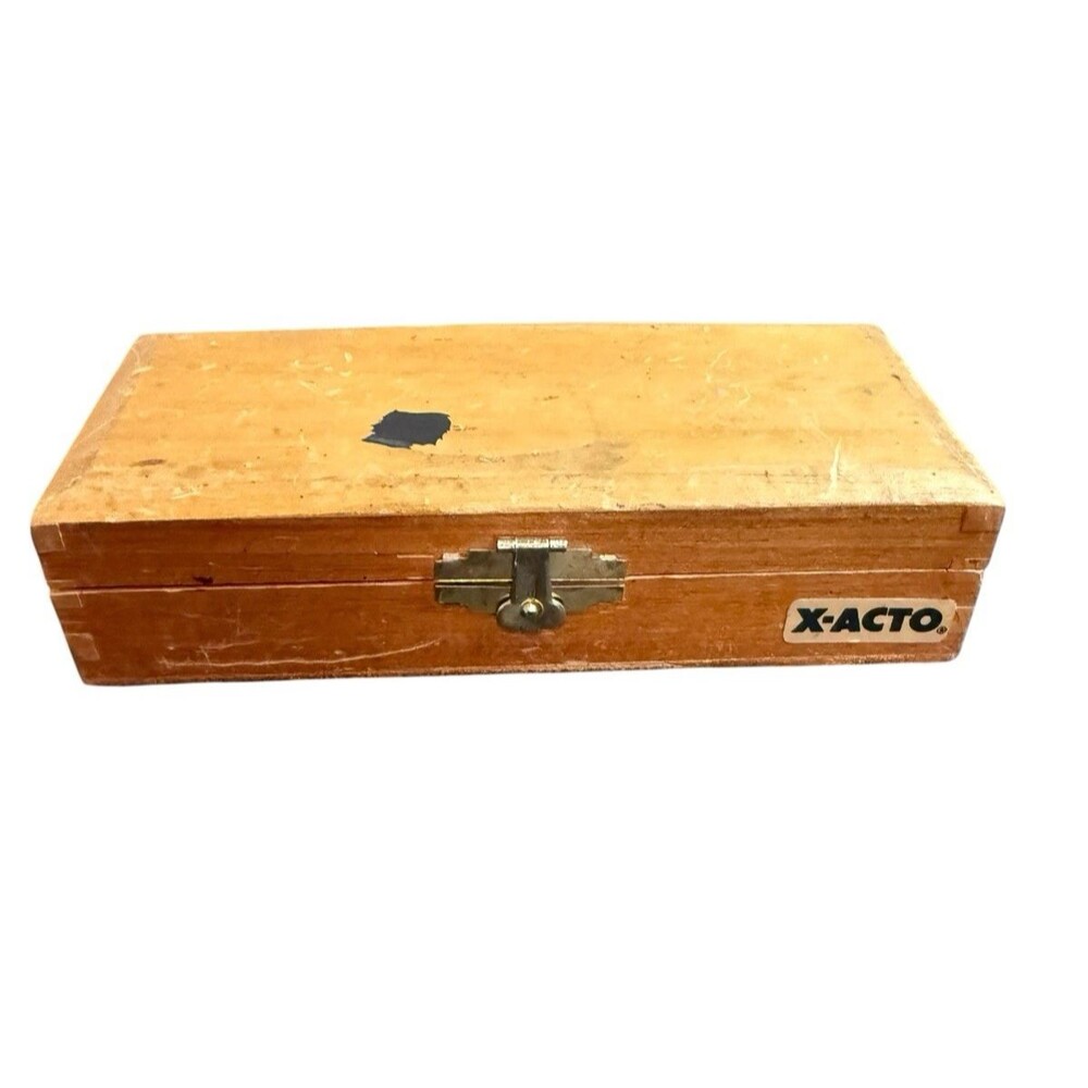 X-acto Knife Wooden Box Vintage No Blades